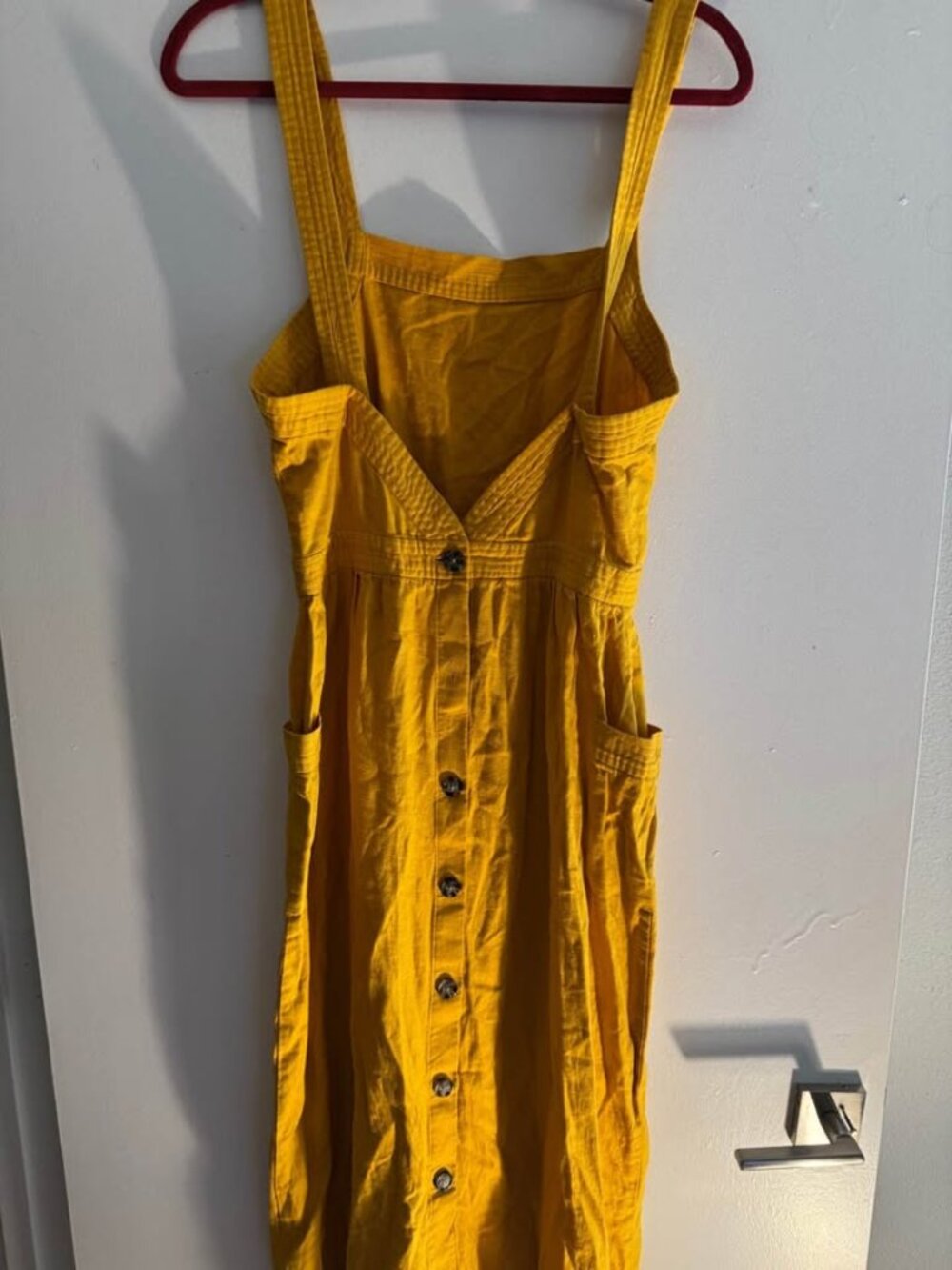 Madewell ( J Crew) Women's Mustard Yellow Midi Dress Size 4